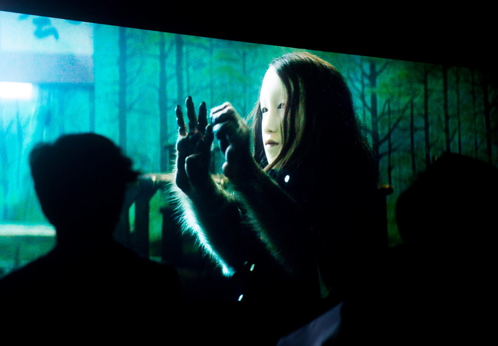 Imagen de la videoinstalación colocada en el Guggenheim. (Luis JAUREGIALTZO / ARGAZKI PRESS)