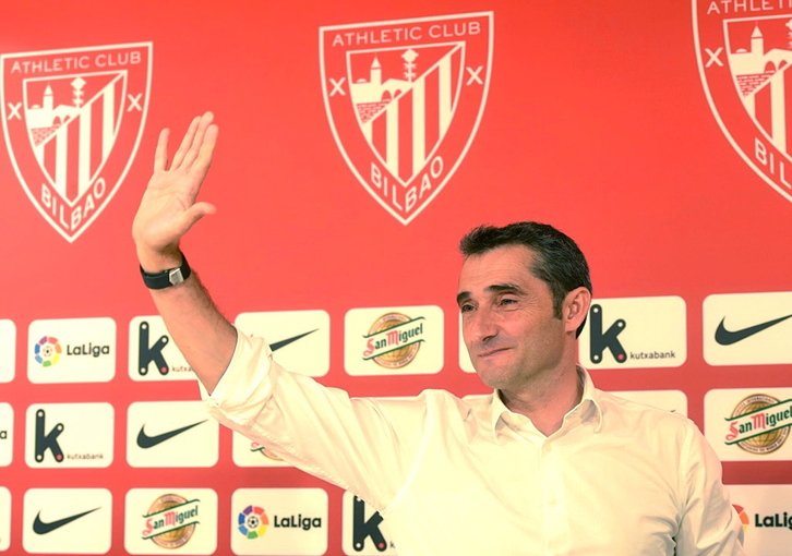 Valverde se ha despedido del Athletic. (Luis JAUREGIALTZO / ARGAZKI PRESS)