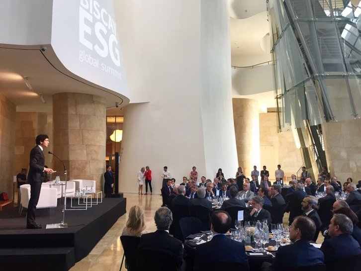 Unai Rementeria en la inauguración de la cumbre Biscay ESG Global Summit. (@bizkaia)