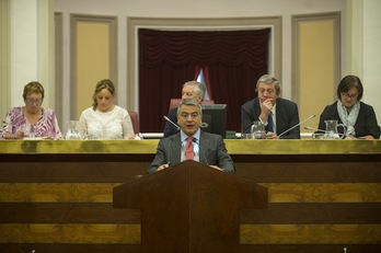 Javier de Andrés, durante su intervención este martes ante las Juntas. (Juanan RUIZ / ARGAZKI PRESS)