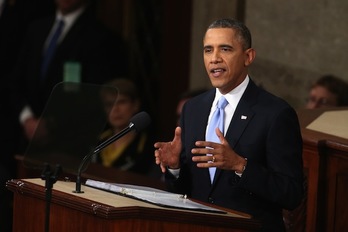 El presidente de EEUU, Barack Obama, durante su discurso. (Mark WILSON/AFP PHOTO)