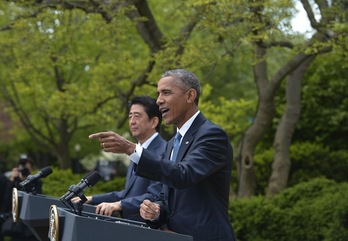 Comparecencia de Obama durante su visita a Japón. (Mandel NGAN / AFP)