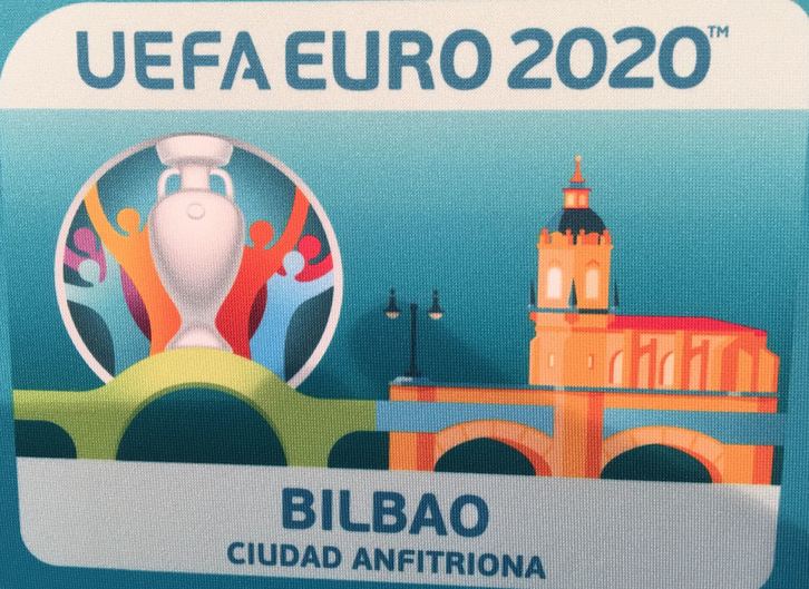 Logo de sede de Bilbo de la Eurocopa 2020. (Bilboko Udala)