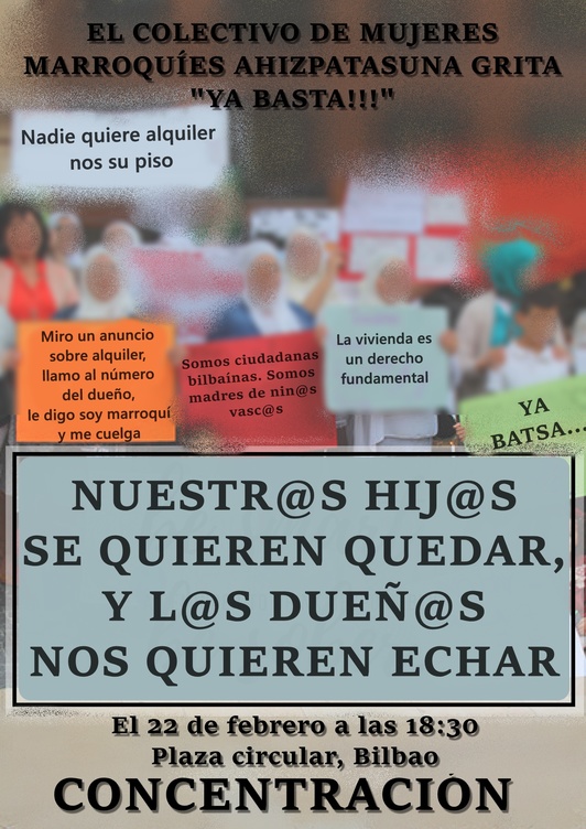 Cartel convocando la concentración del colectivo Ahizpatasuna.