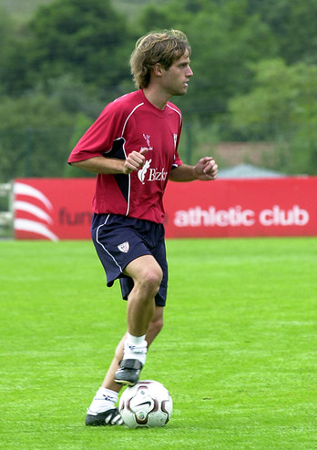 Jonan García en un entrenamiento con el Athletic en 2003. (Monika DEL VALLE / ARGAZKI PRESS)