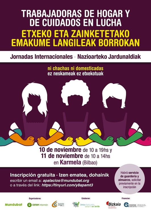 Cartel de las Jornadas Internacionales de Trabajadoras de Hogar y Cuidados.