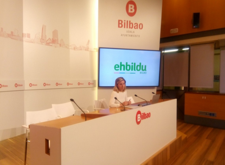 Aitziber Ibaibarriaga, portavoz de EH Bildu en Bilbo. (@ehbildubilbo)