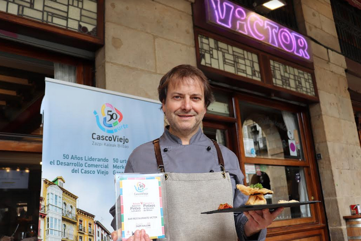 El restaurante Victor, ganador del V Concurso de Pintxos de Bacalao del Casco Viejo.