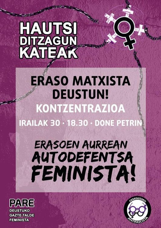 Cartel anunciando la protesta feminista. 