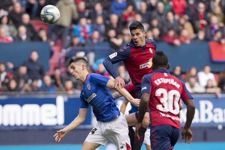 Sancet disfrutó de la primera titularidad con el Athletic ante Osasuna en la primera vuelta. (Iñigo URIZ / FOKU)