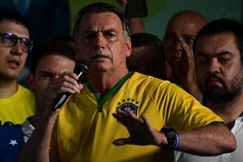 Bolsonaro, con sus seguidores en una comparecencia reciente.