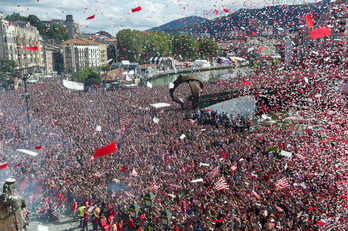 Imagen de archivo de la celebración de la Supercopa en 2015.