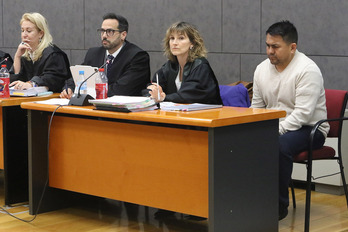 Leonel B.T., autor de la muerte de Rebeca Huayta, en la primera sesión del juicio.